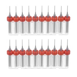 sourcing map PCB Drill Bits 0.6mm Tungsten Carbide Rotary Tool Jewelry CNC Engraving Print Circuit Board Micro Drill Bits 1/8 Inch Shank 2 Set (20 Pcs)