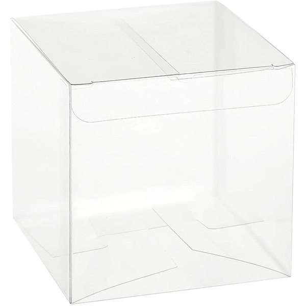 Clear PET Plastic Storage Boxes – Transparent Gift Boxes, Empty Containers Packing Box for Party Favors Ideal for Cookies, Ornament, Gifts, Wedding, Birthday and Parties (18 Pack)) (3"x3"x3")