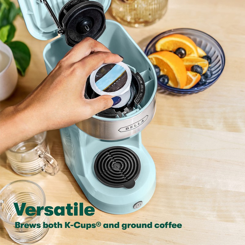 BELLA Dual Brew Single Serve Coffee Maker, K-cup Compatible with