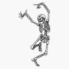 Skeleton Dancing Vinyl Waterproof Sticker Decal Car Laptop Wall Window Bumper Sticker 5"