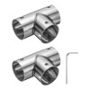 sourcing map 2Pcs Tee Structural Pipe Connectors 3 Way End