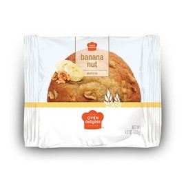 Oven Delights Banana Nut Muffins (4.6 oz) - Baked with Ripe Bananas & Topped with Walnuts Pack of 12