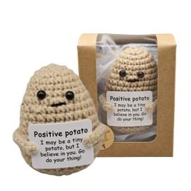Mutzauber® Happy Potato Hand Knitted Lucky Potato in Exclusive Gift Box Sweet Motivational Gift & Lucky Charm for Exams, Courage & Small Gifts