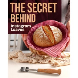 Superbaking Bread Lame - Sourdough Scoring Tool with 5 Extra Blades - Baking Supplies for Home Bakers - Sourdough Razor Scorer - Bread Making Tools - Gift for Bakers - Classic Ergonomic Wooden Handle