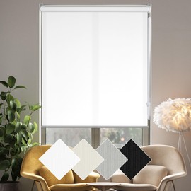 Homebox 50% Blackout Light Filtering Blinds for Windows,Room Darkening Roller Shades Roll up and Pull Down Blind Shades for Home Office 58" W×72" H White