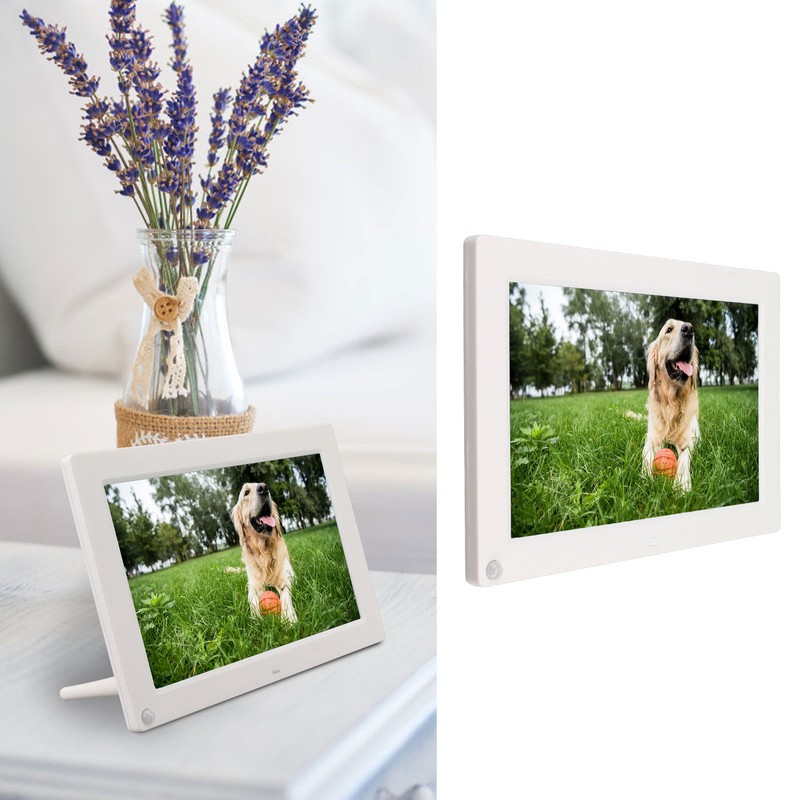 10in Digital Photo Frame White Human Body Induction HD Electronic