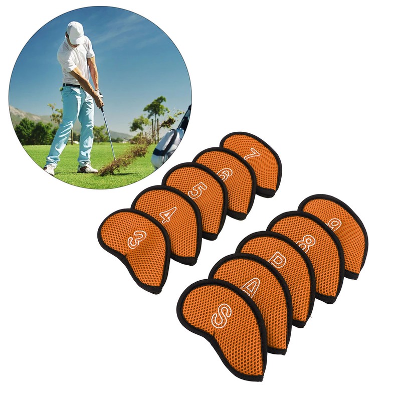 10pcs Golf Iron Covers Set with Numbers Waterproof Golf Head