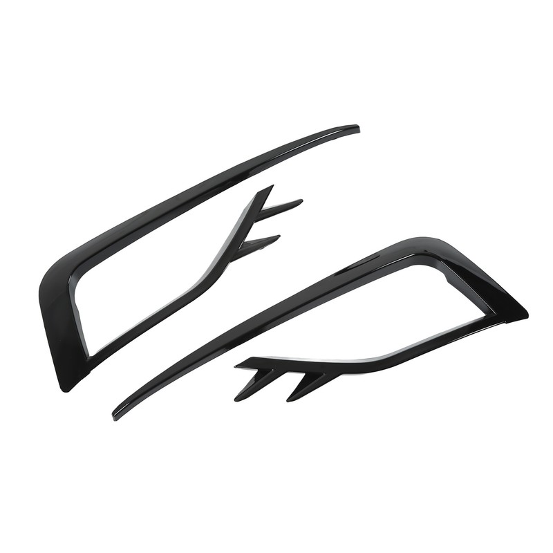 Pair Front Fog Light Lamp Eyebrow Trim Glossy Black for