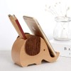 Pen Stand, Wooden Pen Holder, Stylish, Pentate, Natural Wood, Solid