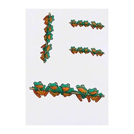 4 x 'Tree Frog Family' Temporary Tattoos - Water Resistant, Skin-Safe, Non-Toxic Transfers, Mixed Sizes (TO00057860)