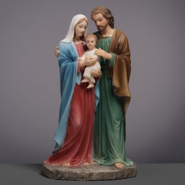 Veronese Design 6 1/8 Inch Holy Family Joseph Mary with Infent Jesus Polyresin Hand Painted Figurine Religious Sculpture