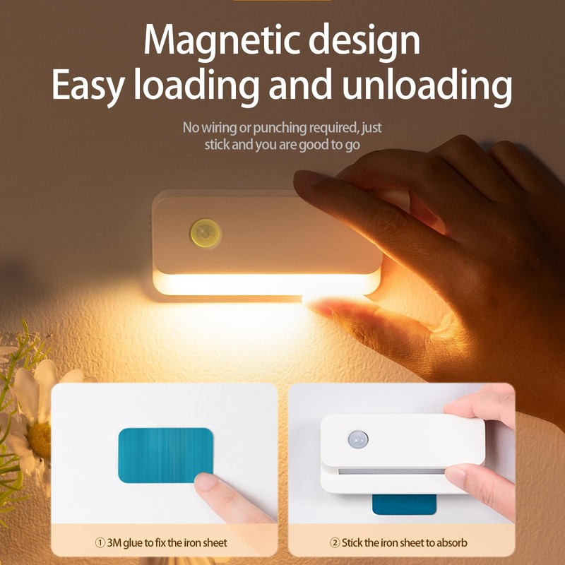 Valytime 6 Pack Motion Sensor Night Light, Rechargeable Stair Lights
