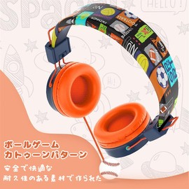 Headphones for Elementary School Children HD Microphone Adjustable Foldable Stereo Sound Volume Limiting Wired Headphones for Online School Movies Music with Microphone Learning (Orange)
