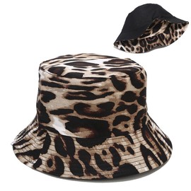 VJUYSW Leopard Print Bucket Hat Reversible Fisherman Hats Fishing Hat Summer Sun Hat for Women Men Holiday Hiking Camping Shopping, Brown- 1