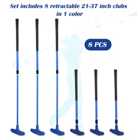 Leyndo 8 Pack Golf putters for Men and Women Two Way Mini Golf Putter Adjustable Length Putter Bulk for Right or Left Handed Golfers Kids Golf Clubs Set for Teenagers Junior Adult (Blue)