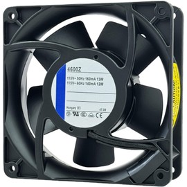 for ebmpapst 4600Z Cooling Fan, 115VAC 50-60Hz Industrial Fan 160/140mA 13/12W, 105.9 CFM, 2-Pin Connector 3100 RPM 120X120X38mm