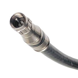 PHAT SATELLITE INTL 4ft Black Tri-Shield Direct Burial Underground RG-11 Coaxial Cable 14AWG 75 Ohm Gel Braided Anti-Moisture and Condensation Compression Connectors Assembled in USA