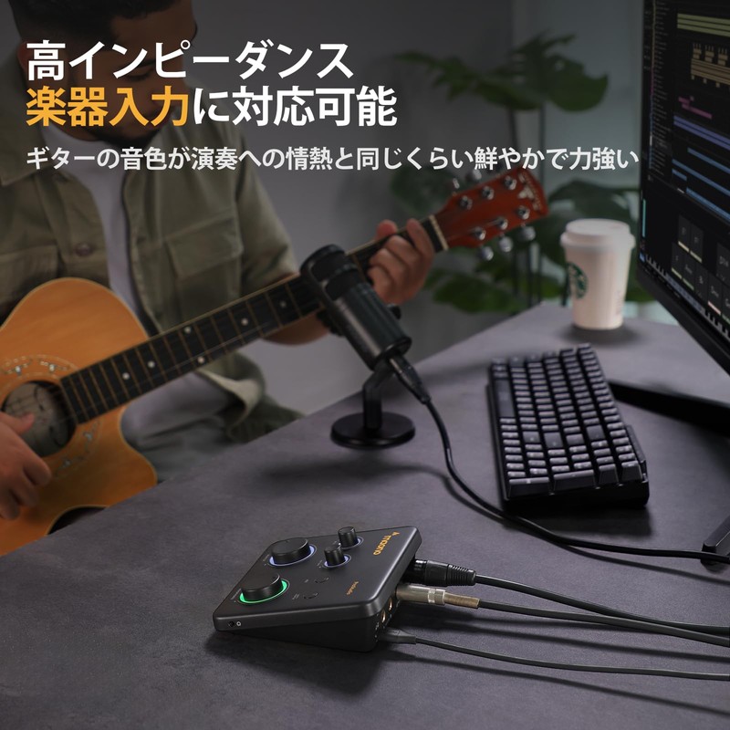 MAONO Audio Interface Audio Mixer XLR Input Routing for DAW,