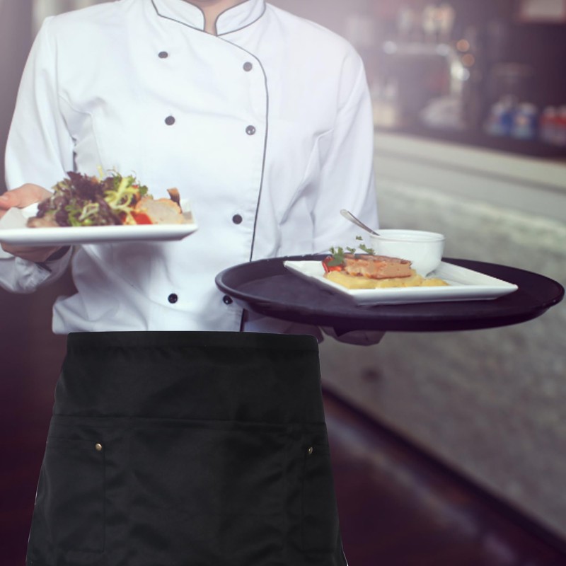 MIKI WELL Server Apron with 5 Pockets - Waterdrop Resistant
