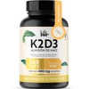 Life 360+ | Vitamina K2 y D3 400 UI | 360 Cápsulas | Sin Azúcar ni Colorantes
