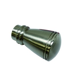 GARDINIA Endknöpfe für Gardinenstangen, 2 x Endstück Siro, Serie Chicago, Metall, Edelstahl-Optik, Durchmesser 20 mm