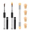 SILPECWEE 3Pcs Acrylic Nail Gradient Brush Set Double-Head Sponge Pen