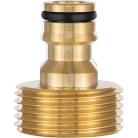 Poppstar Tap Adapter with 1 Inch Male Thread and Plug-In Coupling for Garden Hose (Compatible with Gardena Plug System)