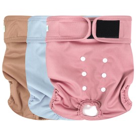 Wegreeco - Pañales lavables para perros femeninos altamente absorbentes reutilizables para perros en el calor, pañales para ciclo de calor, paquete de 3 (morandi, mediano