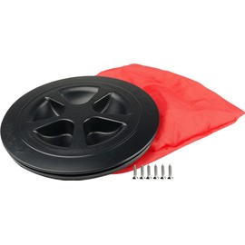 SEAFLO Deck Plate Hatch for Marine Boat Kayak Choose Size, Color and Storage Bag (4", Black with Storage Bag 1-Pack)