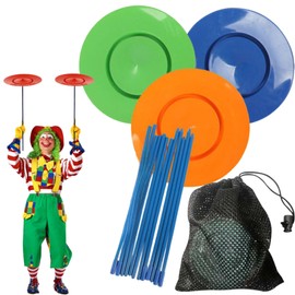 bath & bath TR1163 Plate Turner Set Sprinkle Plate Beginner Street Performer Plastic Unbreakable Diameter 9.8 inches (25 cm) Set of 3