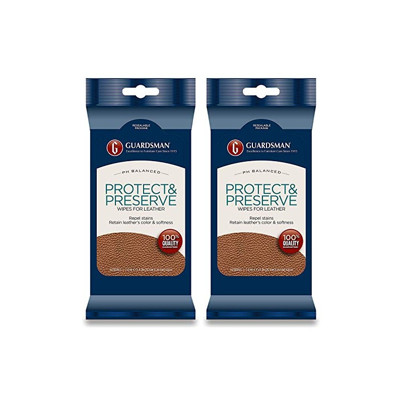 Guardsman Protect & Preserve Wipes for Leather 20 Wipes -