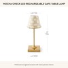 MACKENZIE-CHILDS LED Rechargeable Cafe Table Lamp, Cordless Decorative Lamp, Gray-and-White