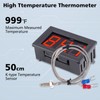 PEMENOL 12V Red Fahrenheit Digital Temperature Meter -76F~999F LED Display