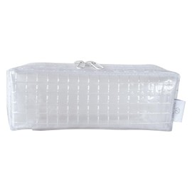 PACO-TRAY Clear Pen Case Pouch, Accessory Case, Pencil Case, clear white, Casual