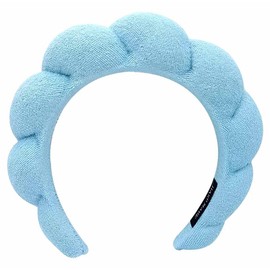 DDSHUN Makeup Headband Puffy Facial Makeup Hair Wrap Sponge Hair Accessories Washing Face Headbands Soft Spa Headband for Washing Face Shower Skin Care for Girls and Women - Blue