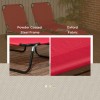 Set of 2 Wine Red Folding Chaise Lounge Chairs 5-Position