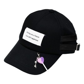 Happy Beans! Hat, Girls, Candy Cap, Kids, Elementary School Students, Black, 56.0 cm