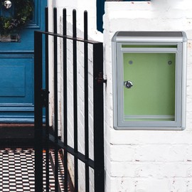 Colcolo Suggestion Box Money Box Letter Box Clear Drop Box Aluminum Alloy Locking Mailbox for Customer Center Business Office Hotel, front port