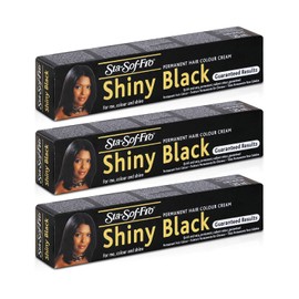 Sta Sof Fro Permanent Hair Color Cream, Shiny Black - Pack of 3