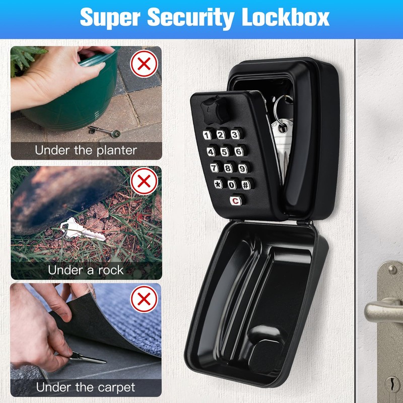 Thlevel Key Lock Box for Outside, Key Safe Wall Mounted