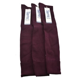 Sierra Socks Girls' School Uniform Opaque Nylon Knee High 3 Pair Pack Socks 2027 (Small (7-8 1/2), Dk.Maroon)