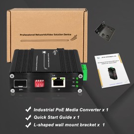 Zhpuostd Mini 10G SFP+ Media Converter, Unmanaged 10G/5G/2.5G/1G/100M Copper to 10G Base-X SFP+ Media Converter Fiber Transceiver, DC 12~48V, (-40°F to 167°F)