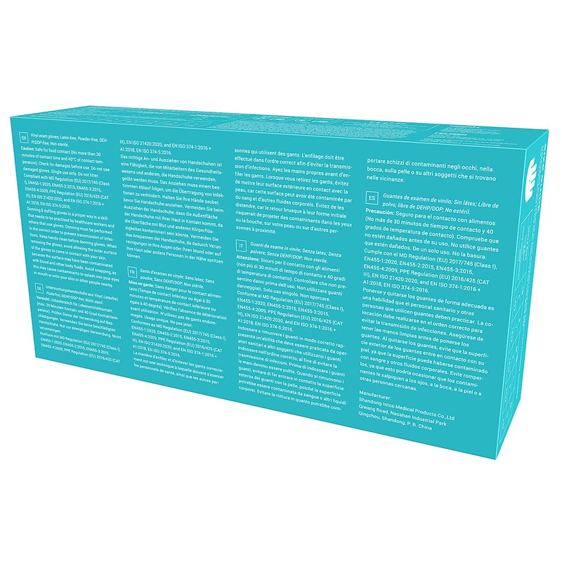 EUROPAPA® Disposable Vinyl Gloves, Examination Gloves, Latex-Free, Powder-Free, Available in