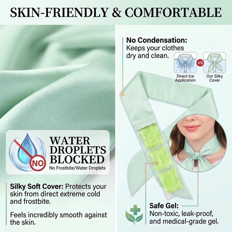 Cooling Towel with Soft Gel Ice Pack Inserts |Gel Ice