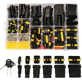 708PCS Automotive Electrical Connectors;Weather Pack Connectors Kit;1 2 3 4 5 6 Pin Waterproof Car Auto Electrical Wire Connector Plug Kit