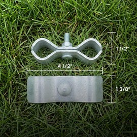 FenceScreen 1-3/8" Silver Galvanized Steel Temporary Fence Panel Clamp Set with Hardware For Welded Wire & Chain-Link Temp Fencing Panels (6 Pack)