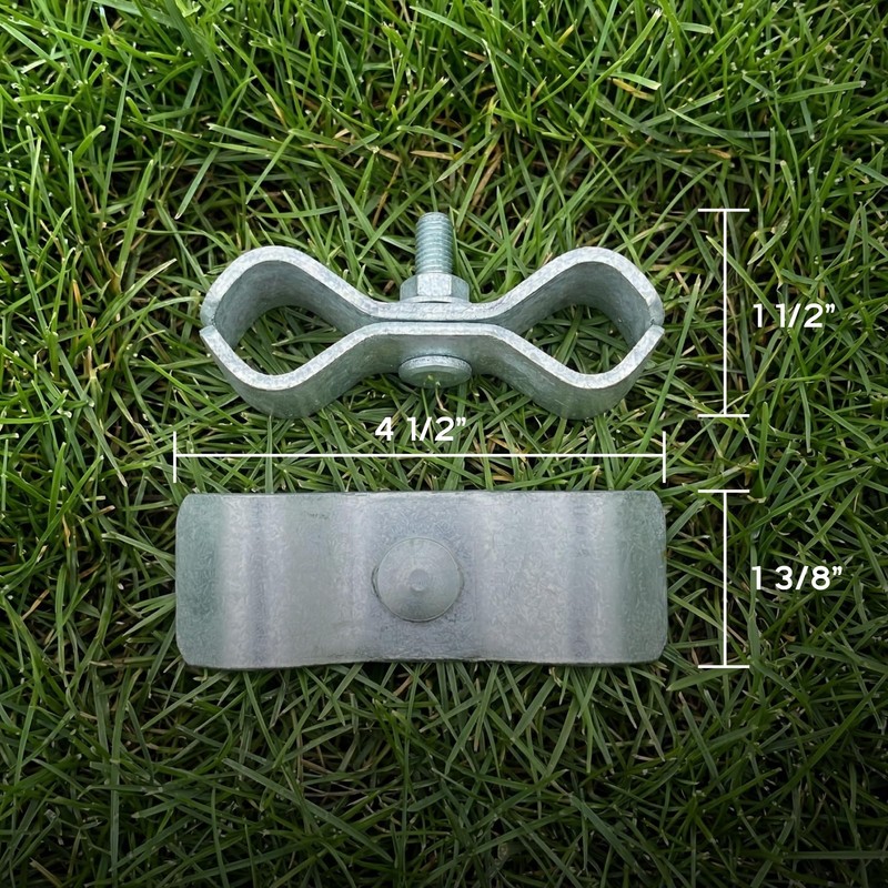 FenceScreen 1-3/8" Silver Galvanized Steel Temporary Fence Panel Clamp Set