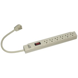 Topzone T-Type Style 06-TZN7896 6 Outlet Power Strip (White, 1.5 Feet)