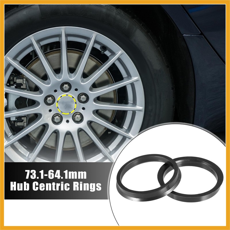 Partuto 2pcs Plastic 73.1mm to 64.1mm Car Centric Rings Wheel