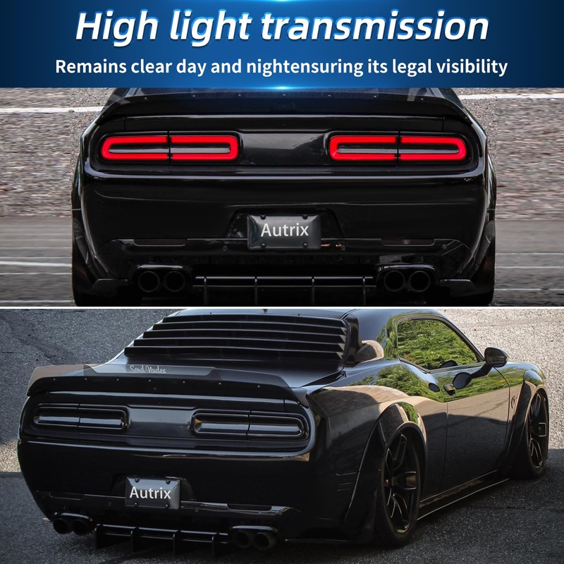 Autrix Tail Light Covers for 2015-2024 Dodge Challenger Rear Tail